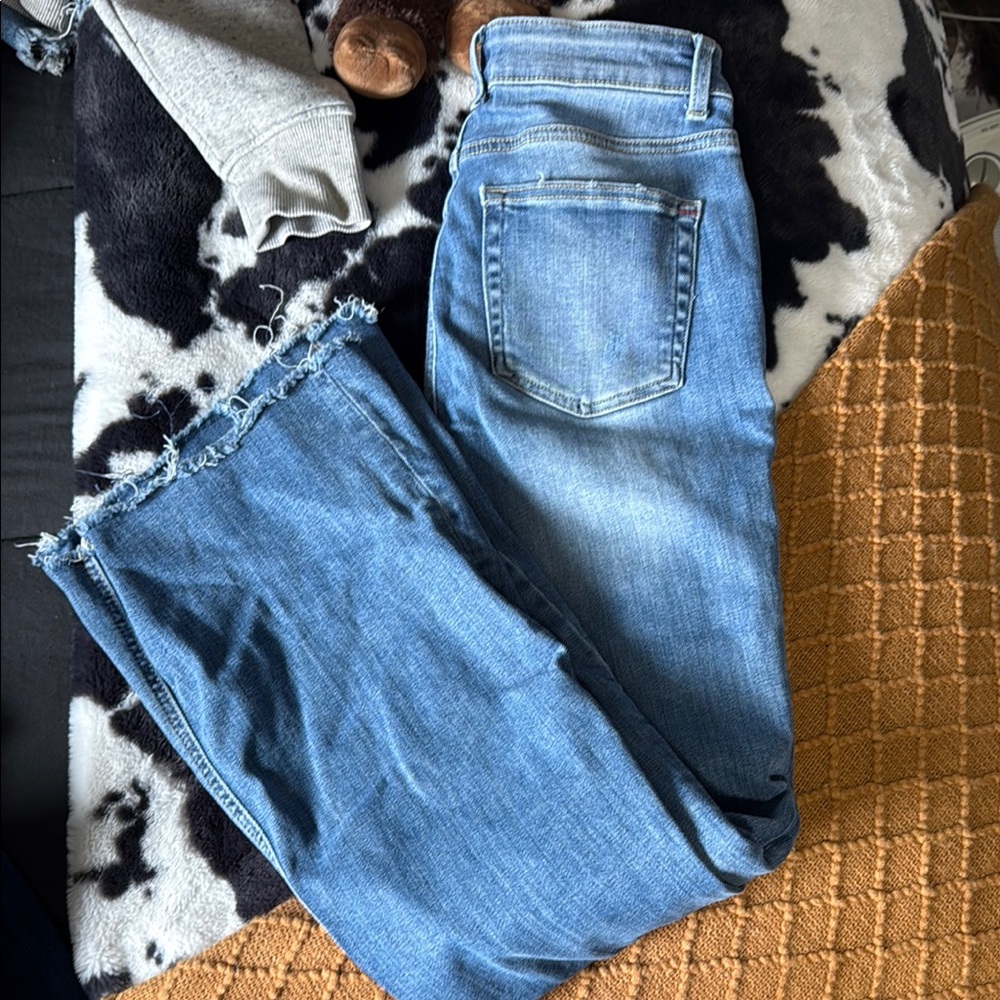 Blue Flare Wide Leg Jeans